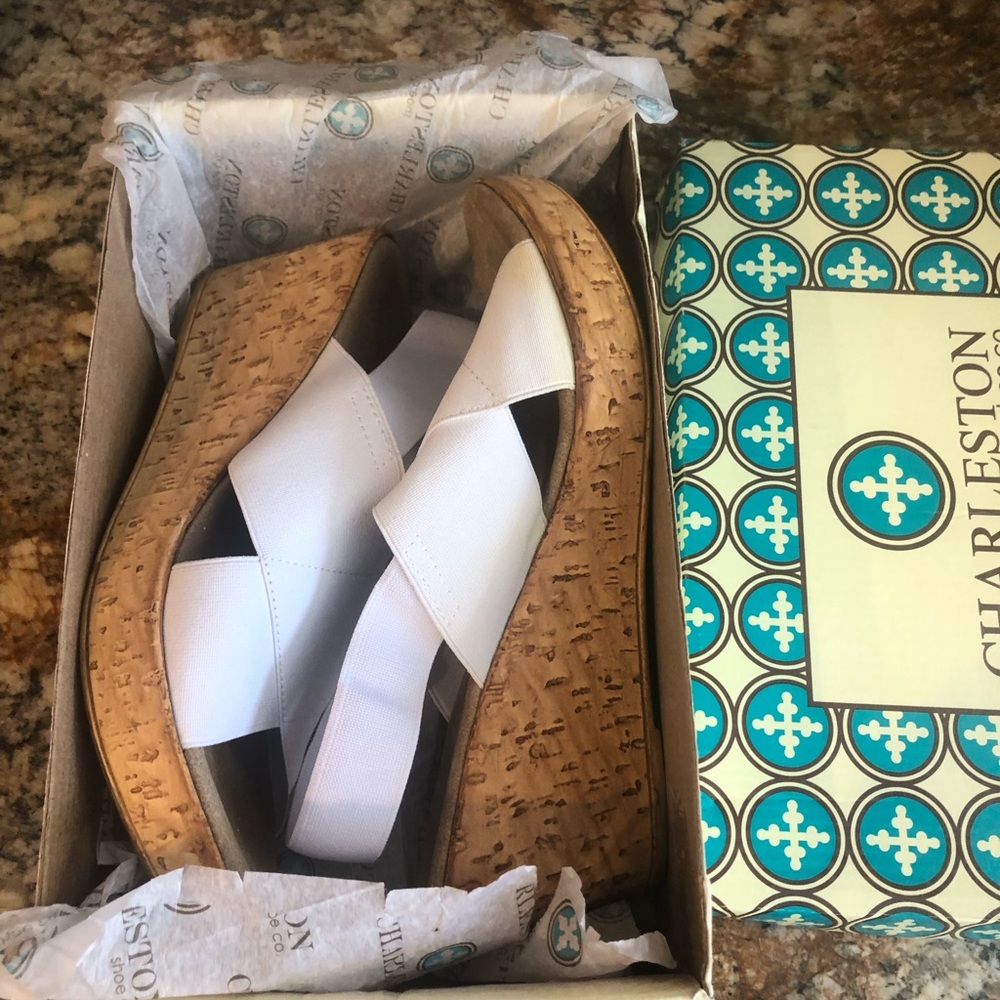 Charleston Shoe Company White Sandals Size 8